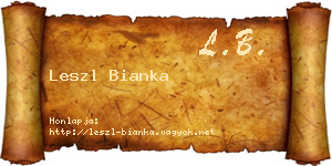 Leszl Bianka névjegykártya
